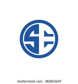 SE initial letters circle business logo blue