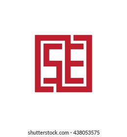 SE initial letters looping linked square logo red