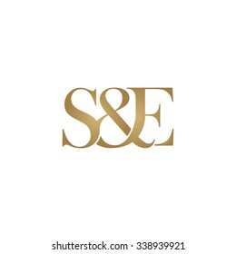 S&E Initial logo. Ampersand monogram golden logo