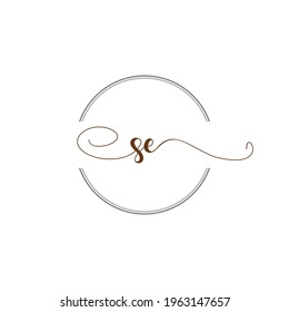 SE Initial Logo Handwriting template letter illustration