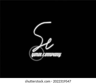 Se initial logo handwriting template vector