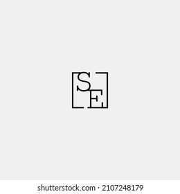 SE initial logo in line concept in high quality professional design that will be best for companies