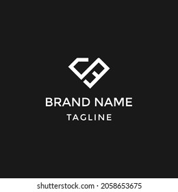 SE Initial logo template vector. Diamond shape, and black background