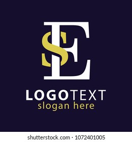 SE Initial Logo Vector, with gold and silver color