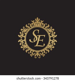 SE initial luxury ornament monogram logo