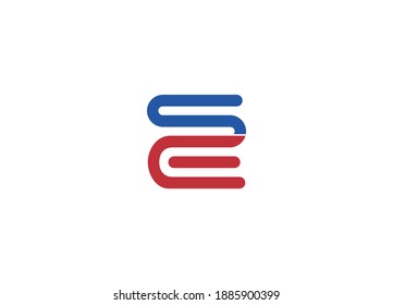 SE initial minimalist modern logo design vector icon template