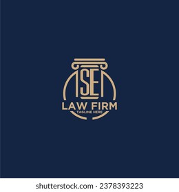 SE initial monogram for law firm with creative circle line