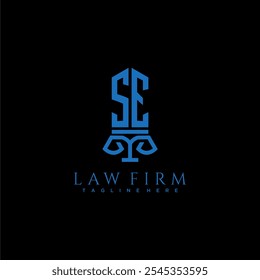 SE initial monogram for lawfirm logo with sword