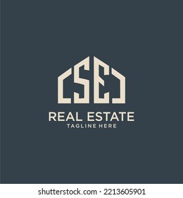 SE initial monogram logo for real estate design