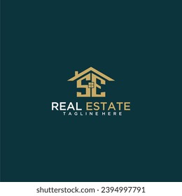 SE initial monogram logo for real estate with home shape creative design