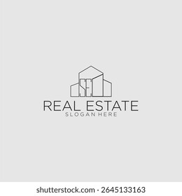 SE initial monogram logo for real estate with luxury building style