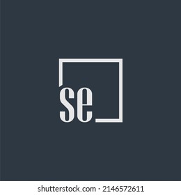 SE initial monogram logo with rectangle style dsign