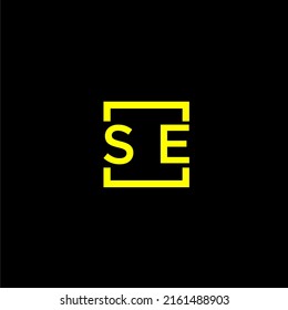 SE initial monogram logo with square style design