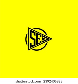 SE initial monogram logo with triangle style design