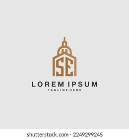 SE initial monogram real estate logo with imperium style desgn