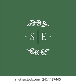 SE initial monogram wedding with creative design