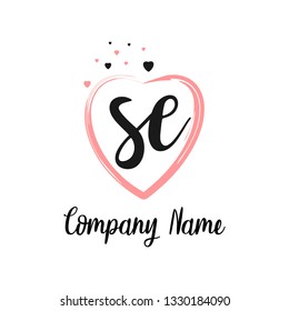 SE initial signature logo. handwriting logo template vector,