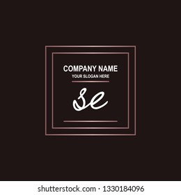 SE initial signature logo. handwriting logo template vector,