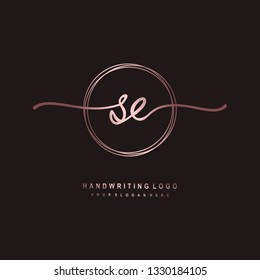 SE initial signature logo. handwriting logo template vector,