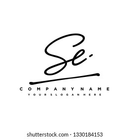 SE initial signature logo. handwriting logo template vector,