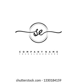 SE initial signature logo. handwriting logo template vector,