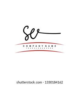 SE initial signature logo. handwriting logo template vector,