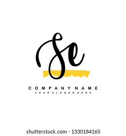 SE initial signature logo. handwriting logo template vector,