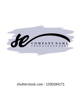 SE initial signature logo. handwriting logo template vector,