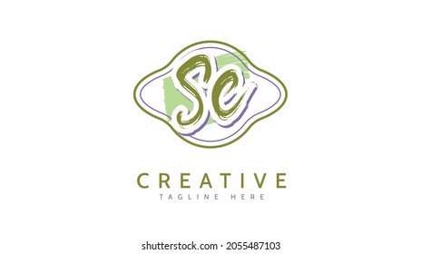 Se Initials, handwriting logo vector