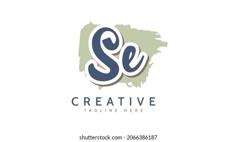 Se Initials, handwriting logo vector