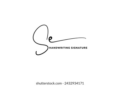 SE initials Handwriting signature logo. SE Hand drawn Calligraphy lettering Vector. SE letter real estate, beauty, photography letter logo design.