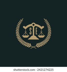 SE initials for law firm logo icon design vector image