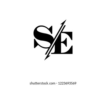 Se Initials Logo Sliced Stock Vector Royalty Free 1223693569