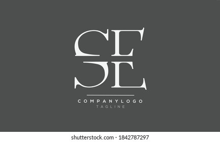 SE initials monogram letter text alphabet logo design