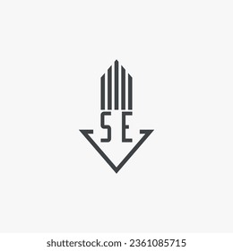 SE initials Real Estate Logo stock illustration. Logo vector