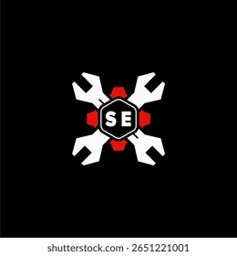 Iniciais do SE Vektor Stok Otomotif Logo Design