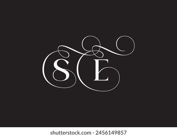 SE latter ligature typography logo design template