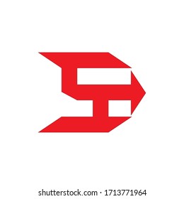 SE letter with Arrow logo design vector