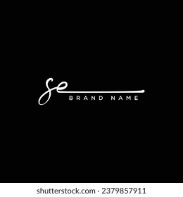 SE letter beauty handwriting vector logo. 