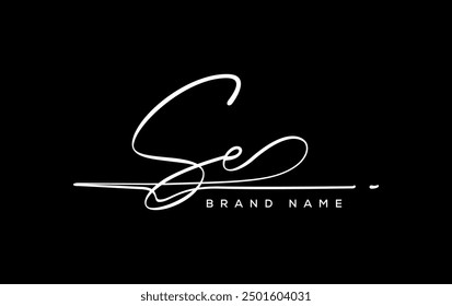 SE letter beauty handwriting vector logo. 