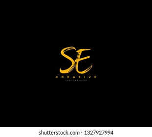 SE Letter Brush Grunge Urban Type Style Logo