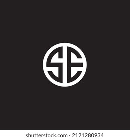 SE letter circle logo design background vector illustration template, featuring a clean and modern monogram style—ideal for branding, startups, personal identity, and professional visual applications.
