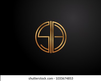 SE Letter circle shape gold color logo Design