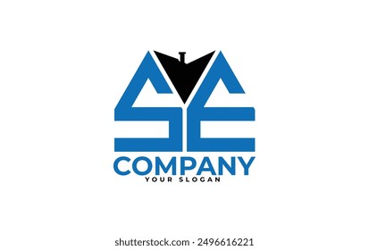 SE letter creative real estate vector logo design.