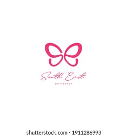 SE letter forms a butterfly shape elegance feminine logo icon sign symbol design concept