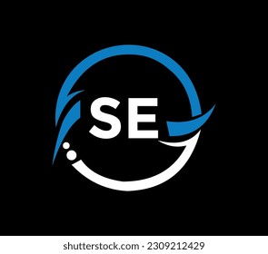 SE letter logo design with a circle shape. SE circle and cube shape logo design. SE monogram, business, real estate logo. SE Logo design with unique and simple design.