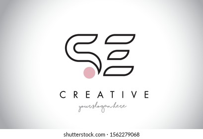 SE Letter Logo Design with Creative Modern Trendy Typography and Black Colors.