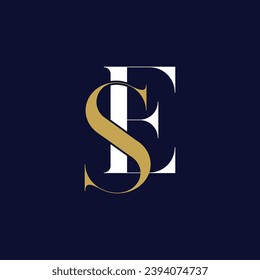 SE SE Letter Logo Design with a Creative Cut. Creative logo design with Black Background