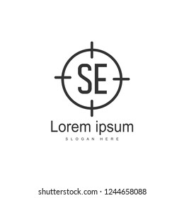 SE Letter logo design. Initial SE Logo template design