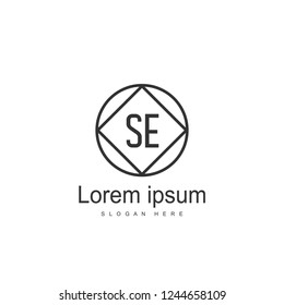 SE Letter logo design. Initial SE Logo template design